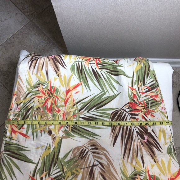 J.Jill Love Linen 100% Linen V Neck Sleeves Pockets Tropical Shift Lined Dress M - Picture 13 of 16